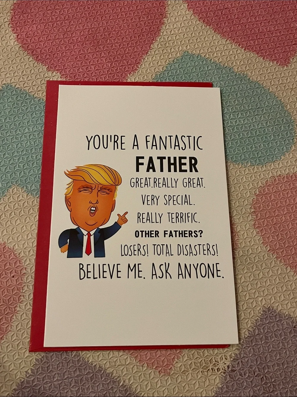 You're a Fantastic Father Card - Red Accent